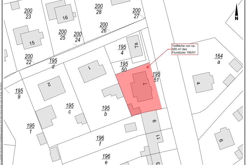 Lageplan – Auszug aus der Liegenschaftskarte