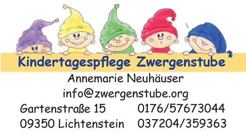 Visitenkarte der Kindertagespflege Zwergenstube