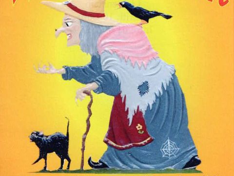 Die Hexe Wackelzahn mit Katze und Krähe