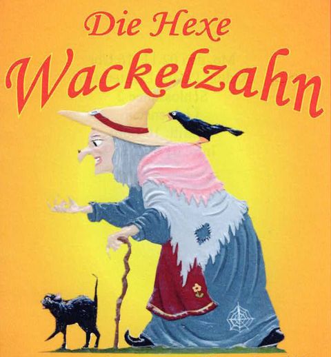 Die Hexe Wackelzahn mit Katze und Krähe
