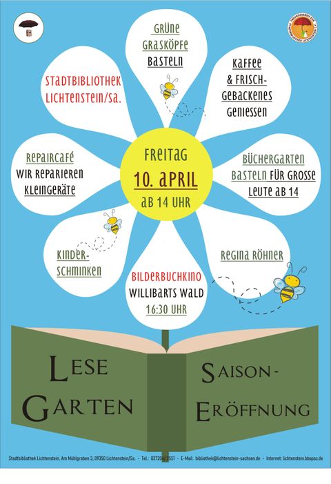 Plakat Lesegarten-Saisoneröffnung
