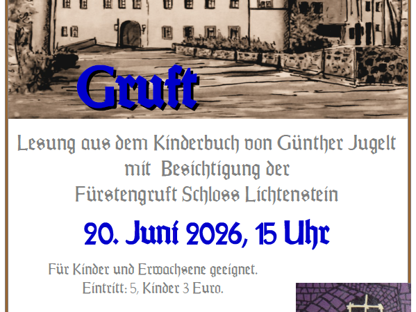 Veranstaltungsplakat mit gezeichnetem Schloss 