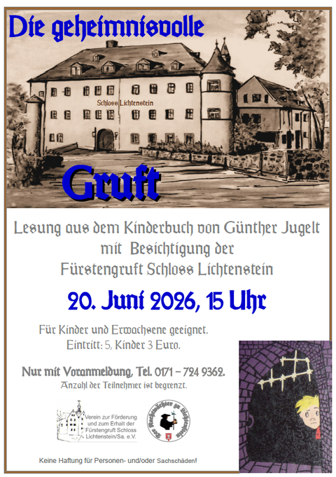 Veranstaltungsplakat mit gezeichnetem Schloss 