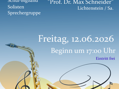 Saxophon vor einer lebendigen Notenlinie mit Noten